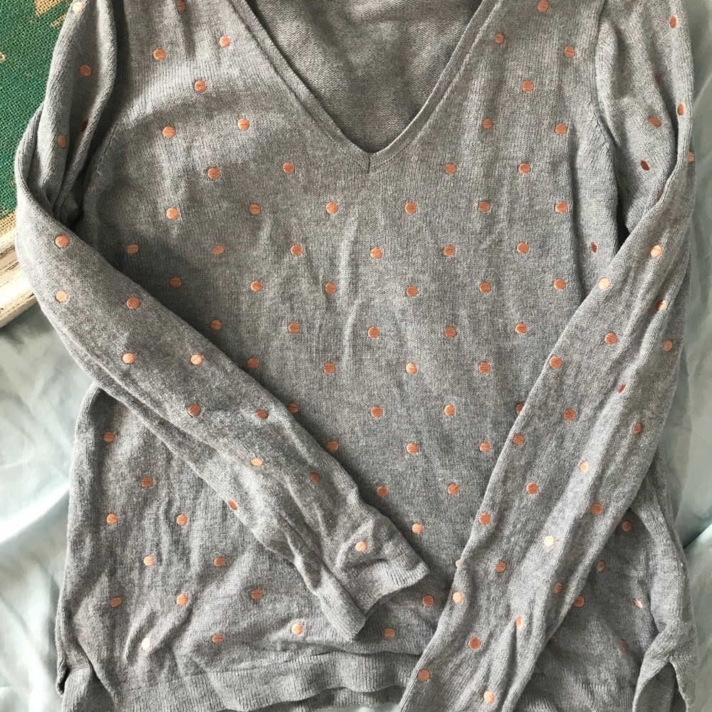 Grey rose gold dotted oversized sweater